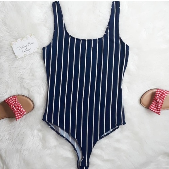 Leebra Rose Tops - Labor Day Bodysuit Stripes